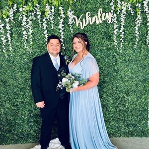 Dusty blue davids bridal bridesmaid dress